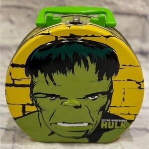 Y2K Hulk Round Tin Box Lunchbox 90s 1999 Marvel Superheroes Excellent Condition